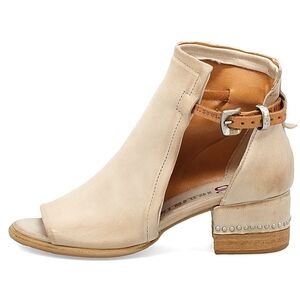 AS 98 Morgan Open-Toe Leather Ankle Booties in Bone